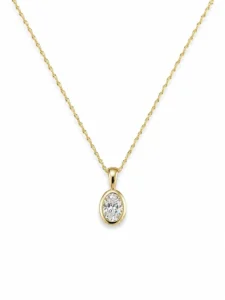 Oval Diamond Bezel Necklace