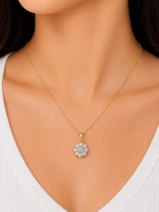Diamond Cluster Pendant Necklace
