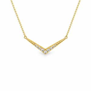 Chevron Diamond Pendant Necklace