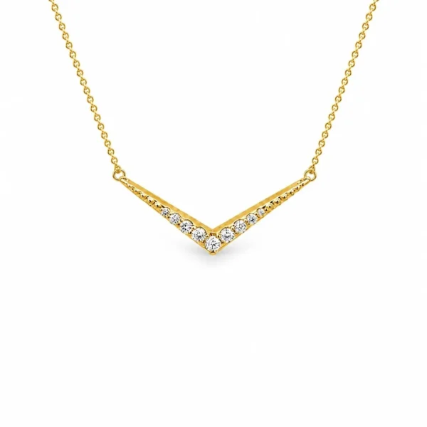 Chevron Diamond Pendant Necklace