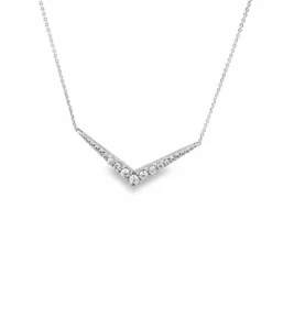 Chevron Diamond Pendant Necklace