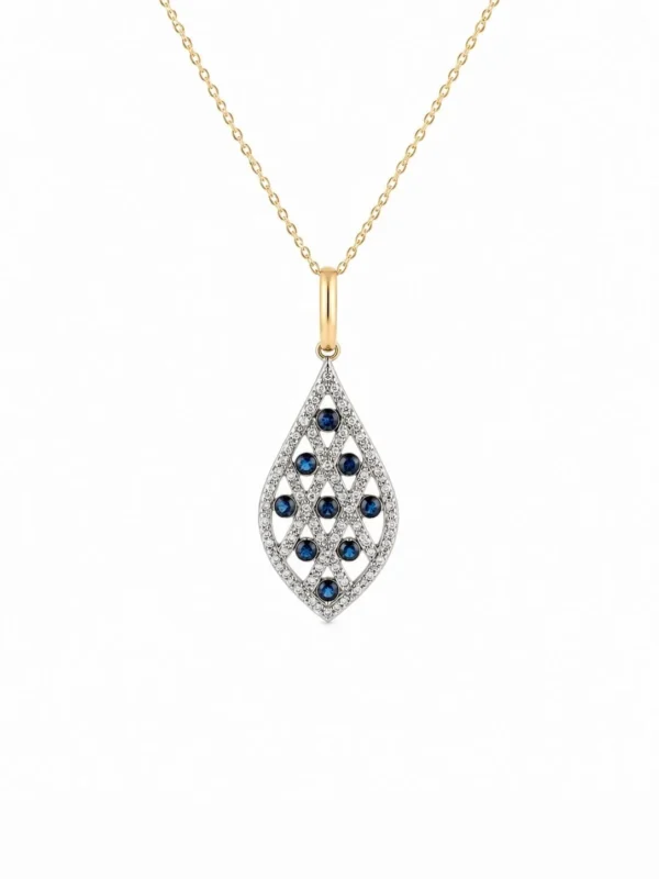 Sapphire Diamond Lattice Necklace