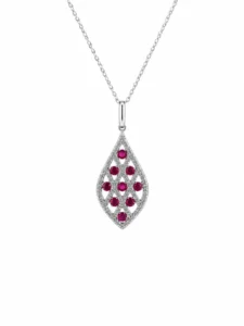 Ruby Diamond Pendant Necklace