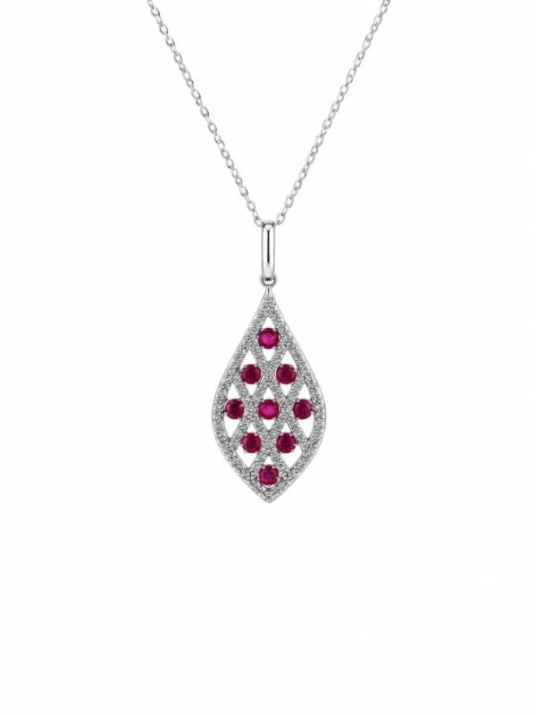 Ruby Diamond Pendant Necklace