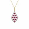 Ruby Diamond Teardrop Necklace
