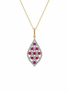 Ruby Diamond Teardrop Necklace