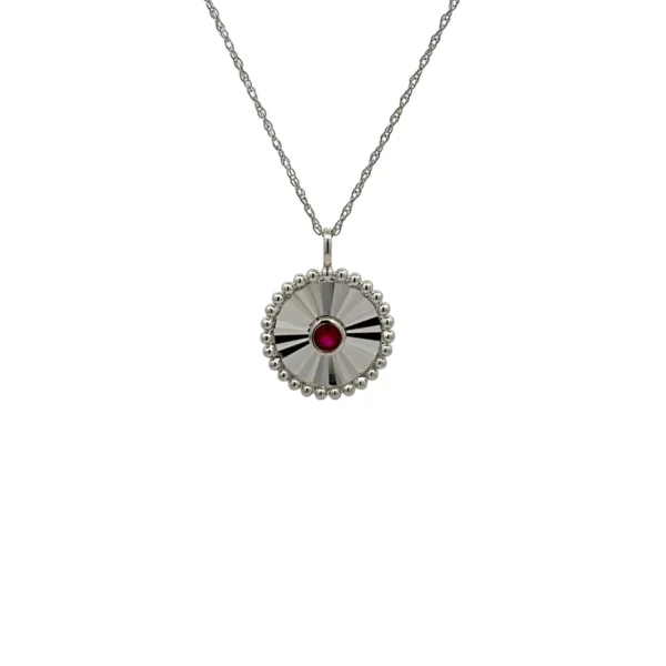 Round Sunburst Pendant Necklace