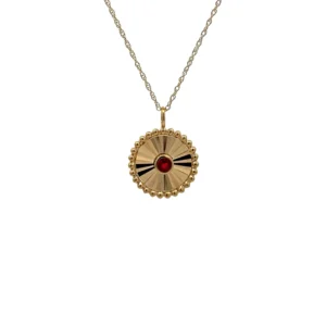 Sunburst Ruby Medallion Necklace
