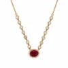 Oval Gemstone Diamond Necklace