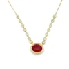 Oval Ruby Diamond Necklace