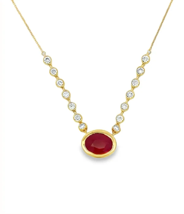 Oval Ruby Diamond Necklace