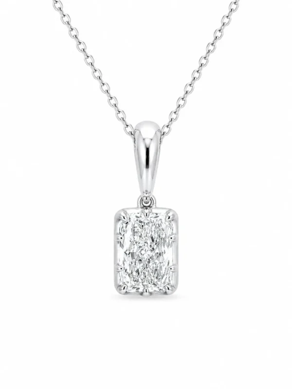 Radiant Diamond Pendant Necklace