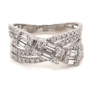 Crossover Diamond Crisscross Ring