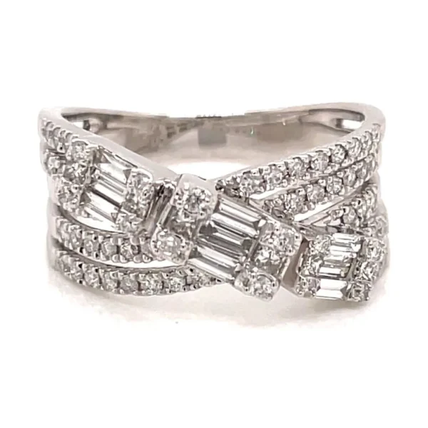 Crossover Diamond Crisscross Ring