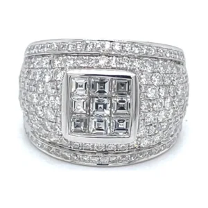Square Cluster Diamond Ring