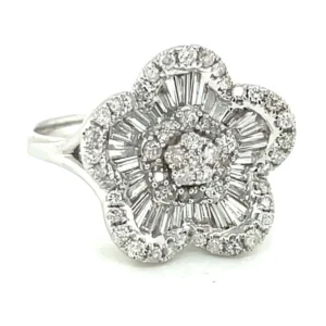 Floral Diamond Cluster Ring