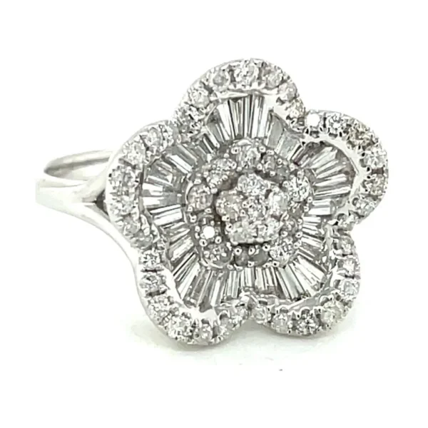 Floral Diamond Cluster Ring