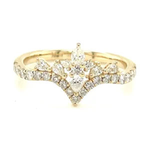 Chevron Diamond Crown Ring