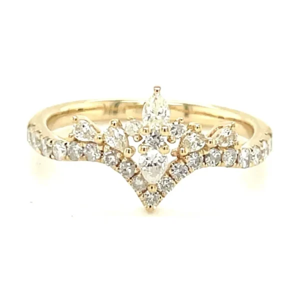 Chevron Diamond Crown Ring