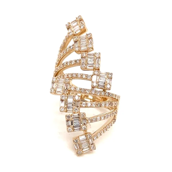 Baguette Diamond Swirl Ring