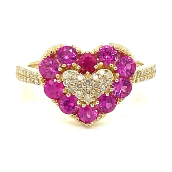 Heart Ruby Diamond Ring
