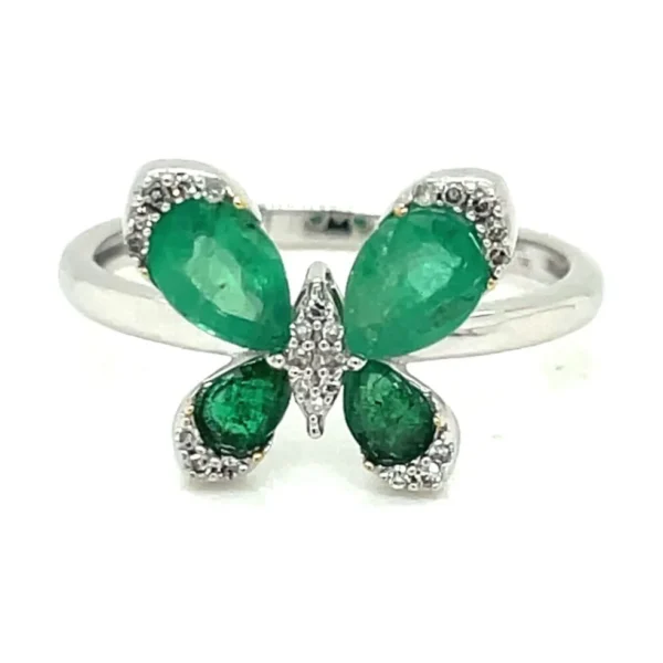 Emerald Butterfly Ring