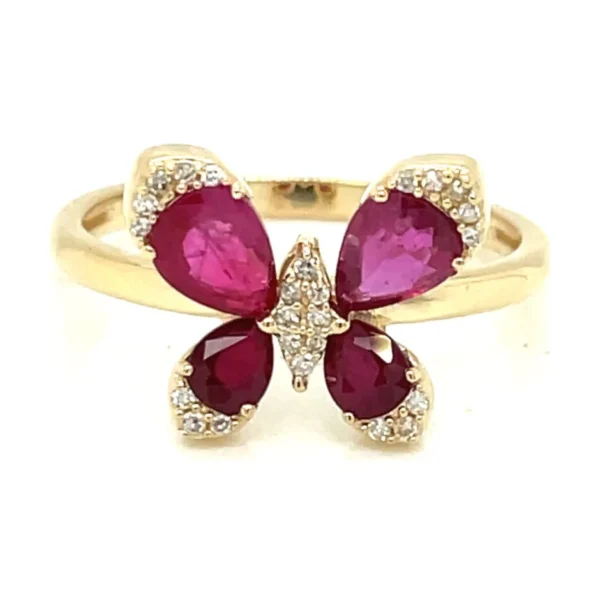 Butterfly Ruby Diamond Ring