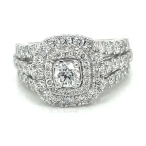 Double Halo Diamond Ring