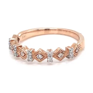 Geometric Diamond Band Ring