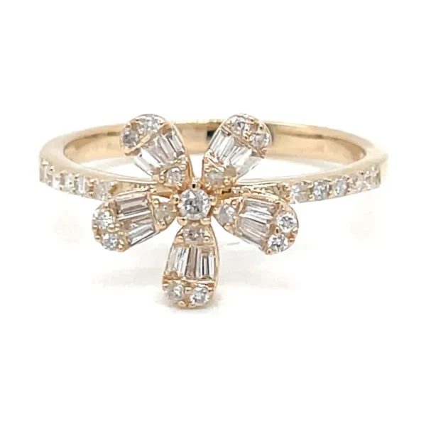 Diamond Flower Cluster Ring
