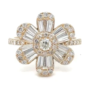 Floral Diamond Cluster Ring
