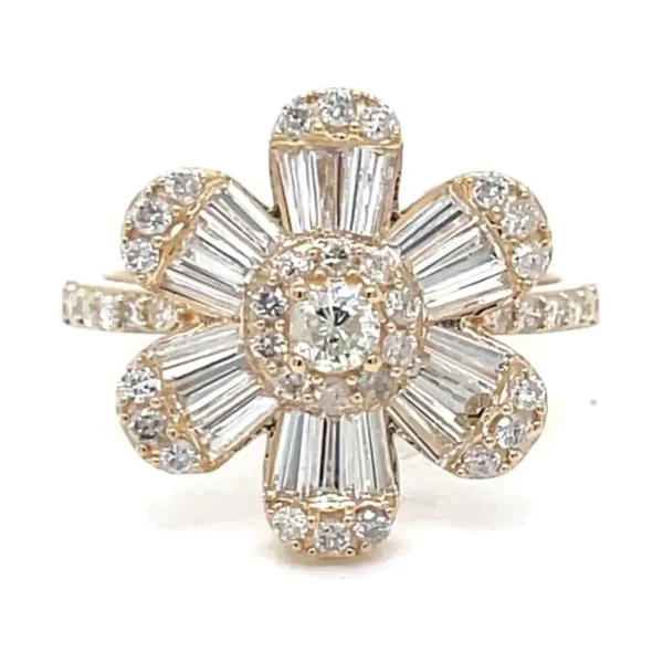Floral Diamond Cluster Ring