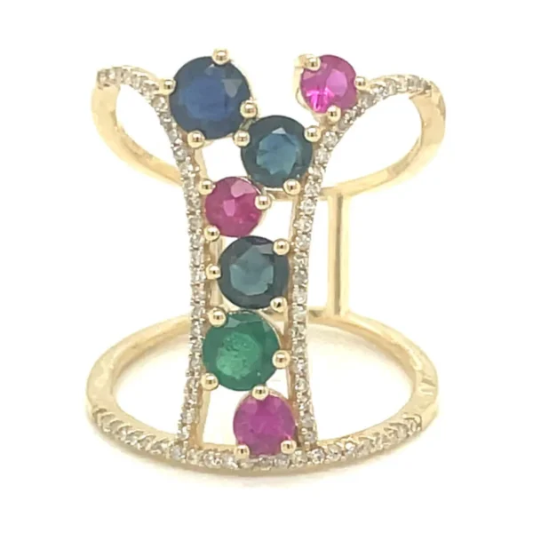 Multicolor Gemstone Band Ring
