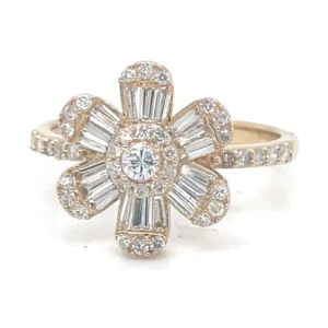 Floral Diamond Cluster Ring