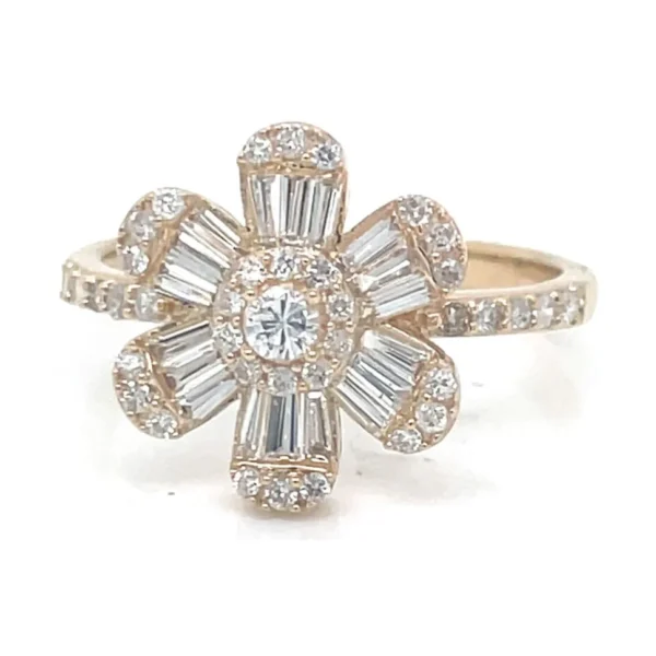 Floral Diamond Cluster Ring