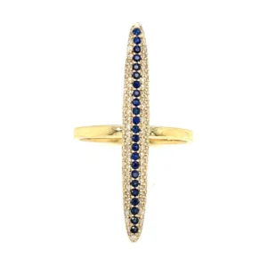 Elongated Sapphire Bar Ring
