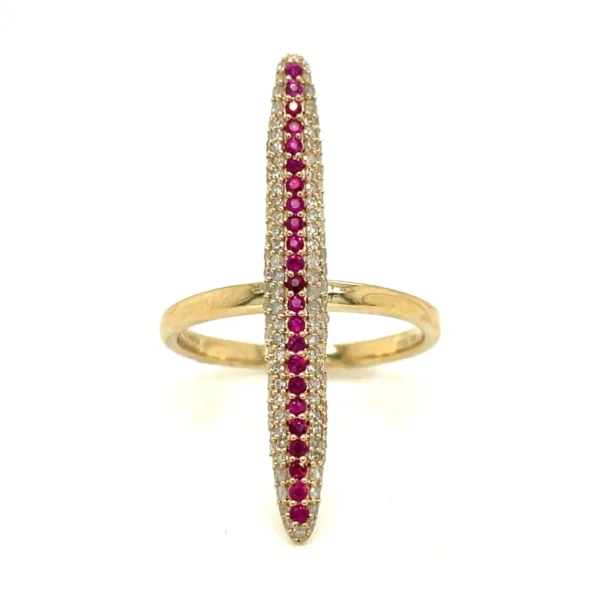 Long Ruby Diamond Ring