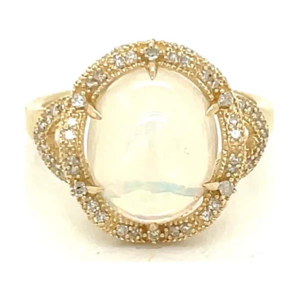 Oval Opal Diamond Ring