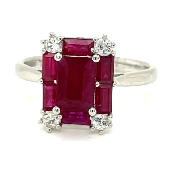 Emerald Ruby Diamond Ring