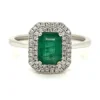 Emerald Double Halo Ring