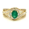 Oval Emerald Diamond Ring