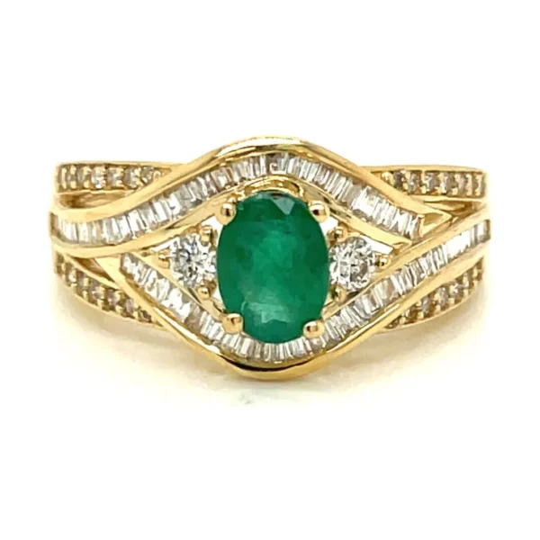 Oval Emerald Diamond Ring