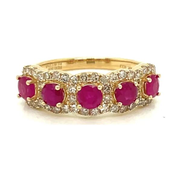 Five Stone Gemstone Ring