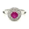 Double Halo Gemstone Ring