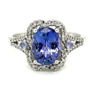 Oval Gemstone Halo Ring