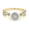 Enamel Diamond Halo Ring