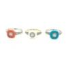 Enamel Diamond Cushion Ring
