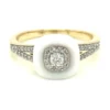 Enamel Diamond Cushion Ring