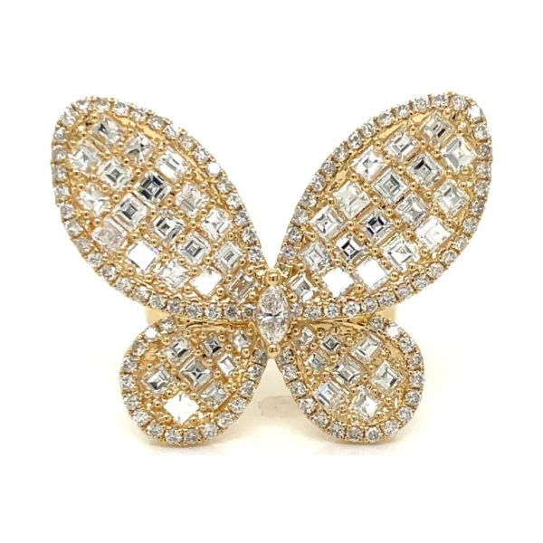 Diamond Butterfly Statement Ring