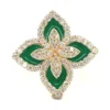 Floral Enamel Diamond Ring